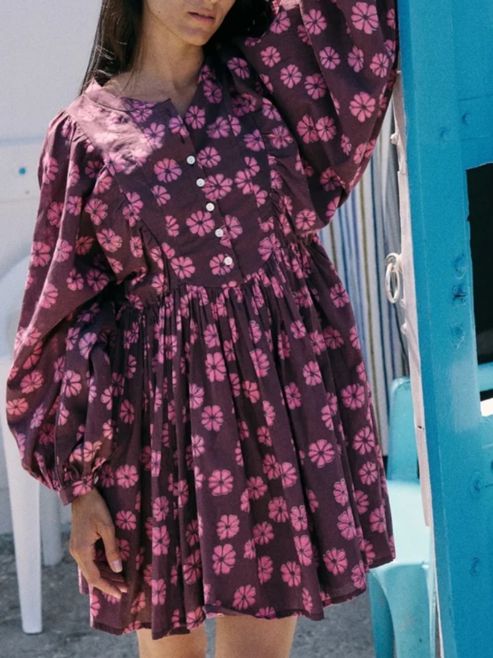 DAUGHTERS OF INDIA ANIKA MINI DRESS PINK COSMOS - L